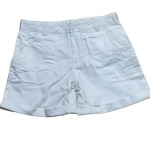 Garb Cuffed White Shorts Zipper Fly Adjustable Elastic Waistband Size 9/10